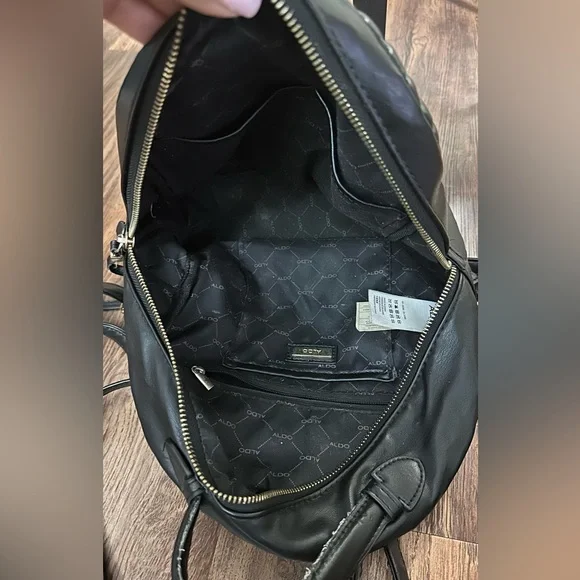 ALDO Chevron Patterned Black Backpack - Picture 4 of 4